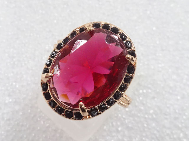 JAPANESE KIMONO / ANTIQUE COLORED STONE RING (SIZE 11.5)
